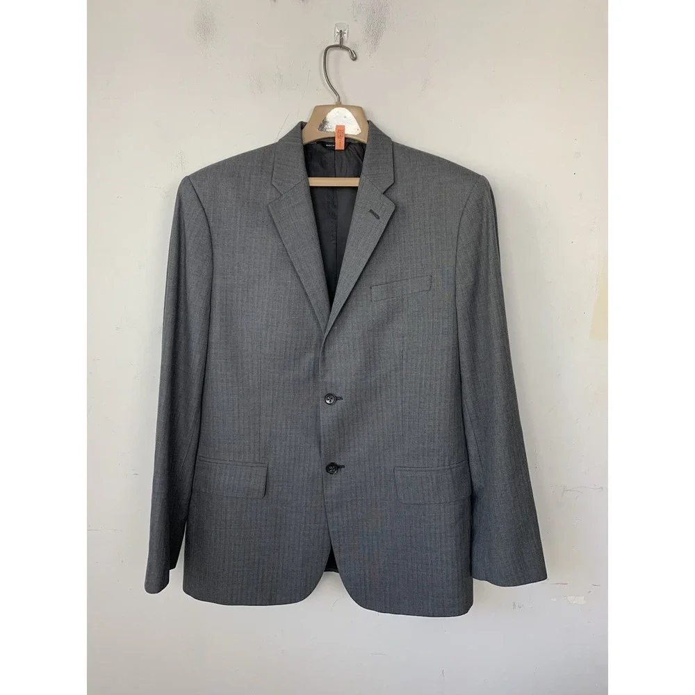 Banana Republic‎ Mens Blazer 42R Gray Herringbone Suit Jacket Formal Event